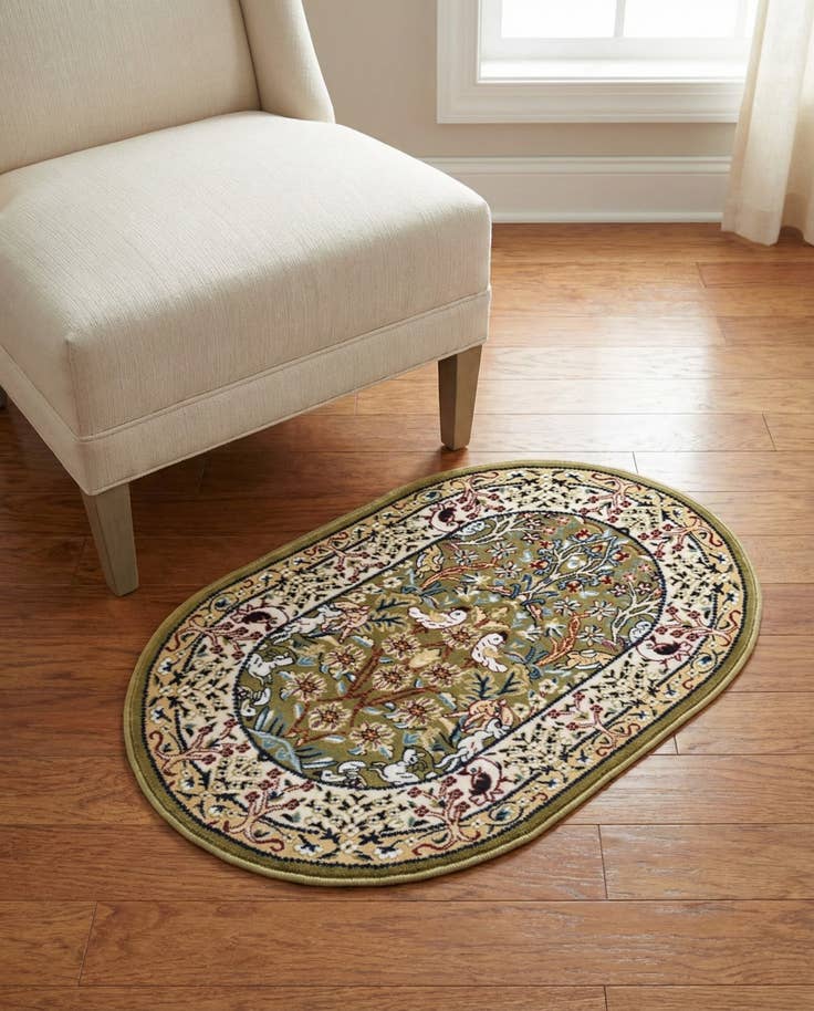 Detail image of 2' x 3' Nain Design Oval Rug