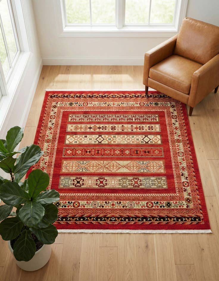 Detail image of 6' x 6' Kashkuli Gabbeh Square Rug