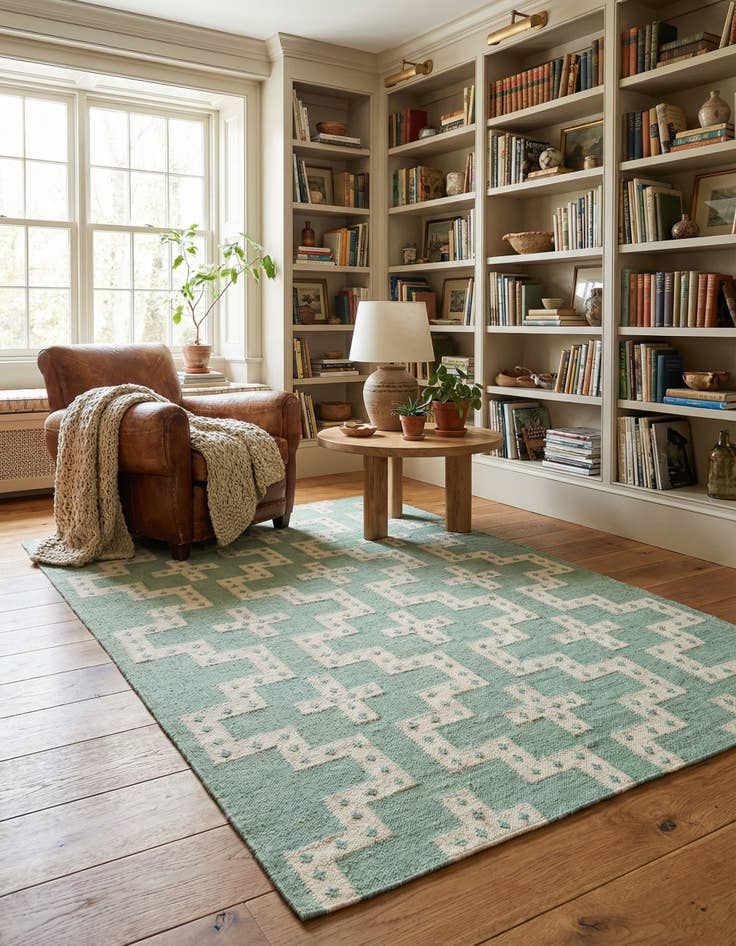 Detail image of  6' 1 x 9'  Hand Woven Kilim Wool Rug