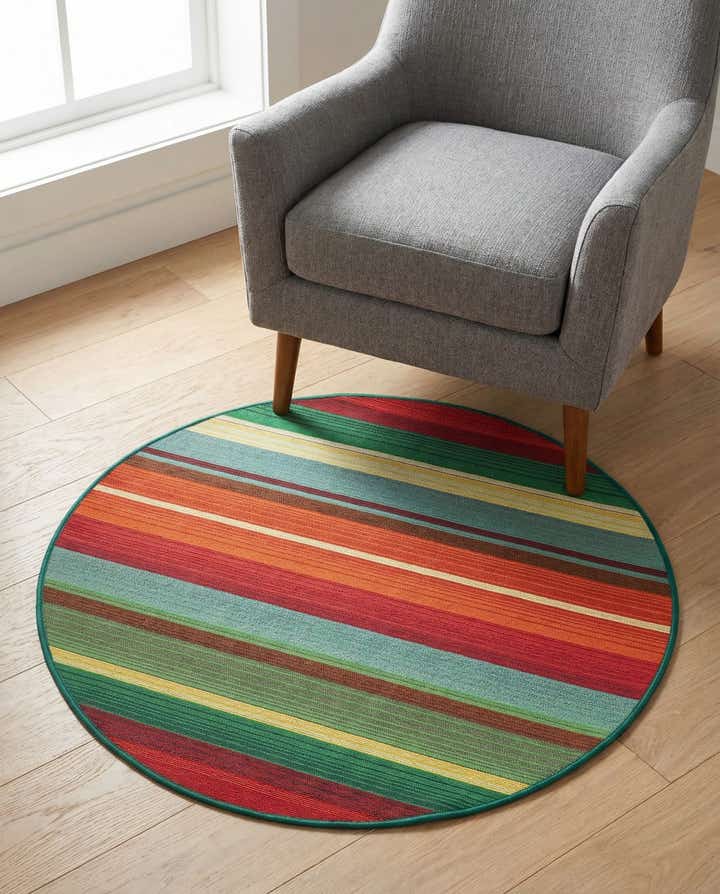 3' x 3' Easy-Clean Modern Indoor / Outdoor Round Rug