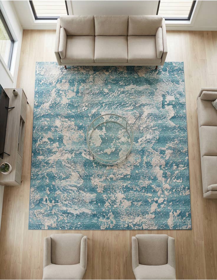 Detail image of 7' 10 x 7' 10 Easy-Clean Modern Indoor / Outdoor Square Rug