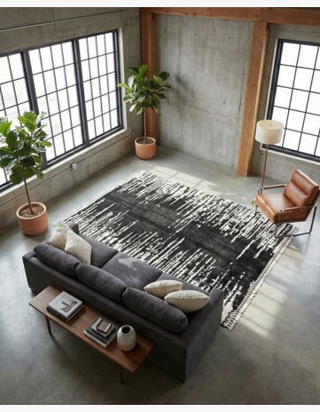 Black and White Serenity Shag Rug