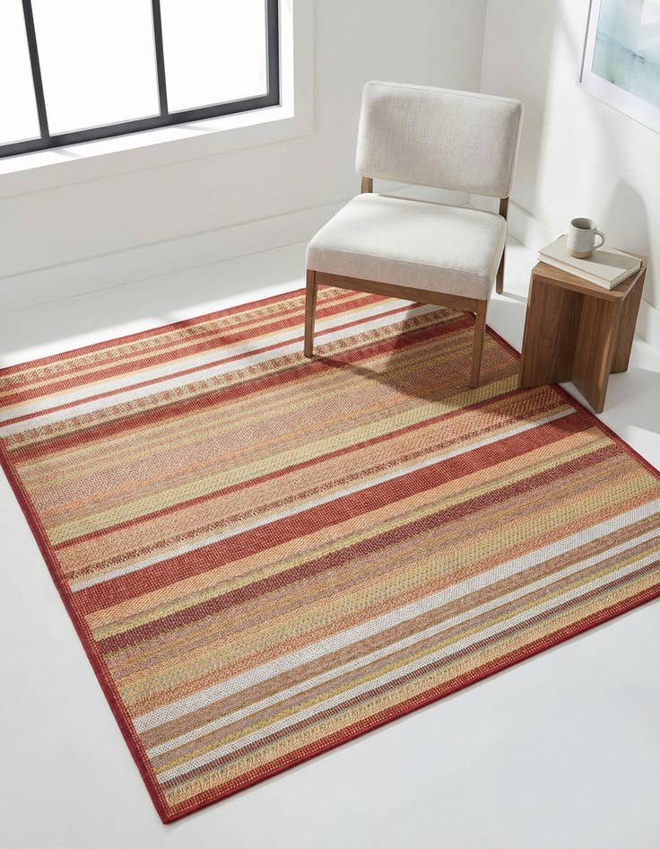 Detail image of 5' 3 x 5' 3  Washable Baja Indoor / Outdoor Square Rug