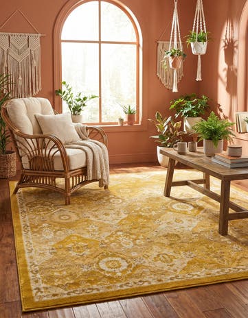 Yellow Madeline Square Rug