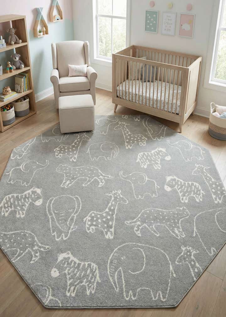 7' 10 x 7' 10 Whimsy Kids Octagon Rug