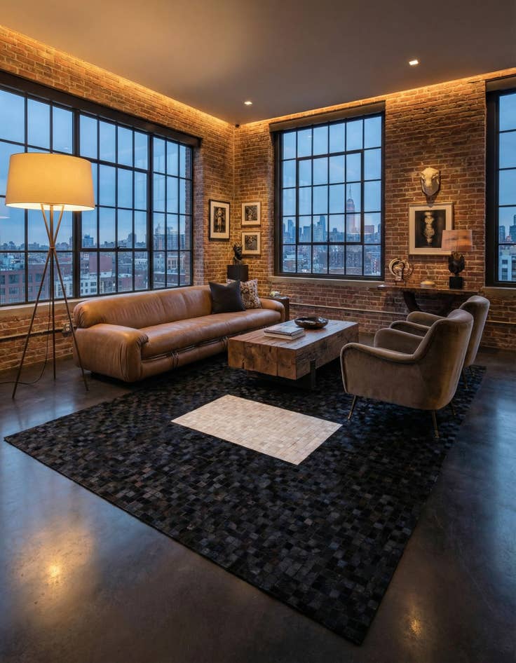 Detail image of 8' 2 x 9' 10 Cowhide Stocks Rug