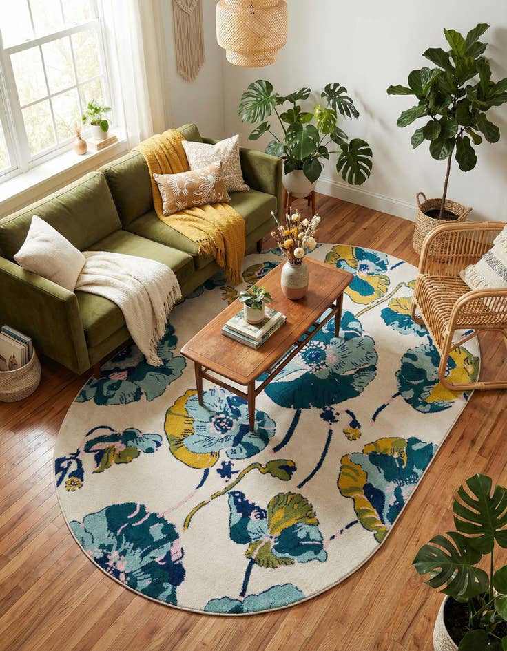 Detail image of 6' x 9' Bloom Oval Rug