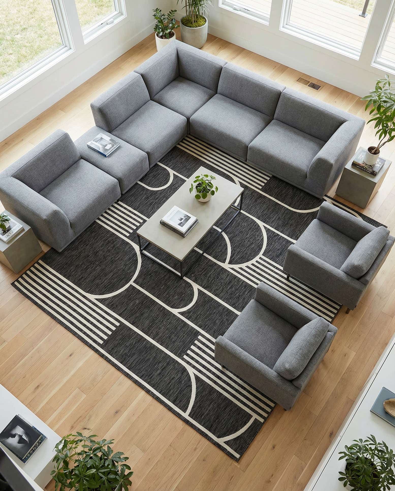 10' x 10' Easy-Clean Modern Indoor / Outdoor Square Rug