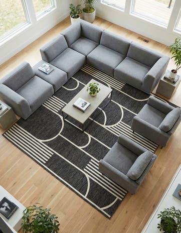 10' x 10' Easy-Clean Modern Indoor / Outdoor Square Rug