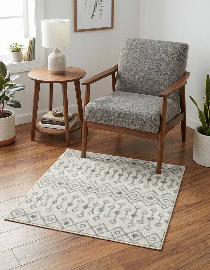 Detail image of 3' x 3' Moroccan Trellis Square Rug