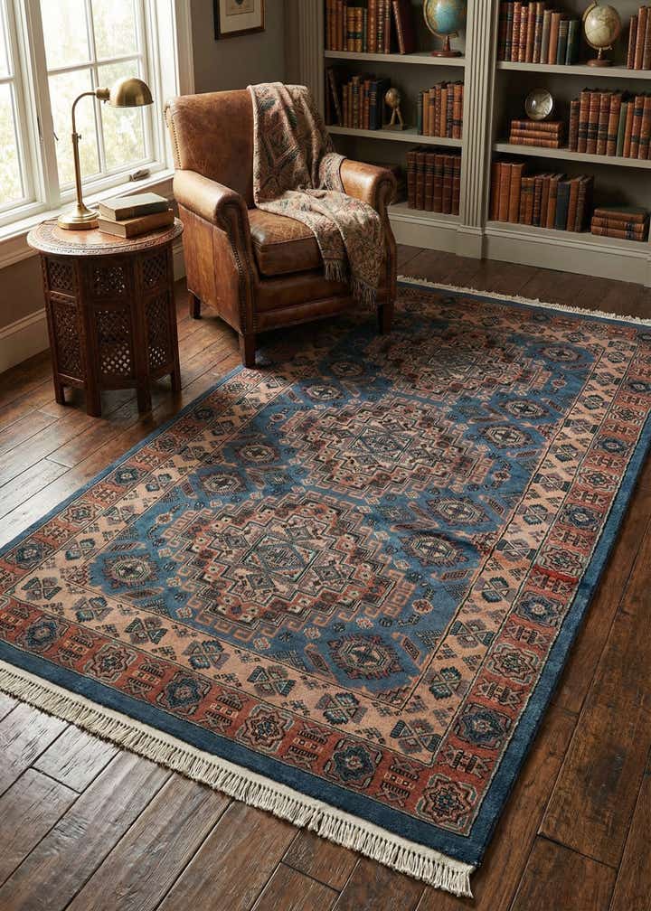 4' 2 x 6' 1 Hand Knotted Kazak Oriental Wool Rug