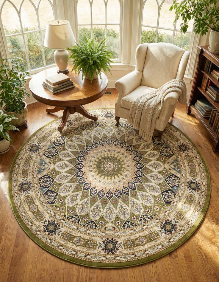 Detail image of 10' x 10' Nain Design Round Rug