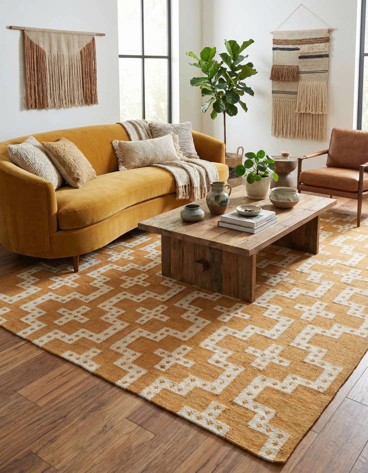 Detail image of 7' 10 x 10' Hand Woven Kilim Wool Rug