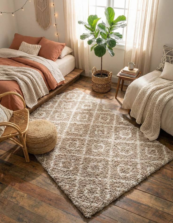 Detail image of 4' x 6' Trellis Shag Rug