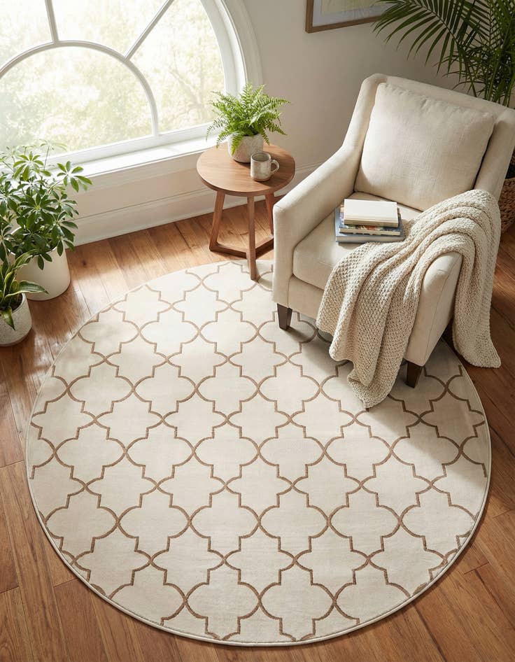 Detail image of Jill Zarin 5' 3 x 5' 3 Uptown Lincoln Center Round Rug