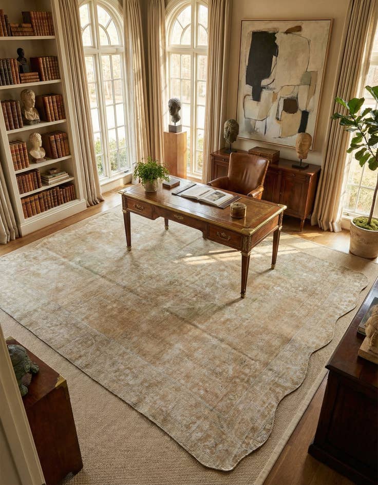 Detail image of 9' 8 x 12' Hand Knotted Ultra Vintage Persian Wool Rug