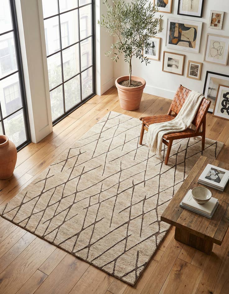 Detail image of 6' 1 x 9' Atlas Moroccan Wool Rug