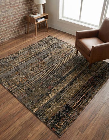 Blue Saturn Square Rug