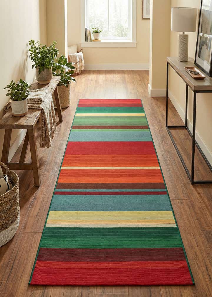 2' 7 x 7' Easy-Clean Modern Indoor / Outdoor Runner Rug