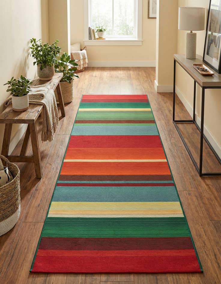 Detail image of 2' 7 x 7' Washable Modern Indoor / Outdoor Runner Rug