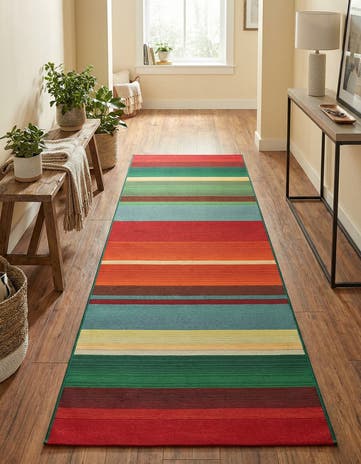 2' 7 x 7' Easy-Clean Modern Indoor / Outdoor Runner Rug