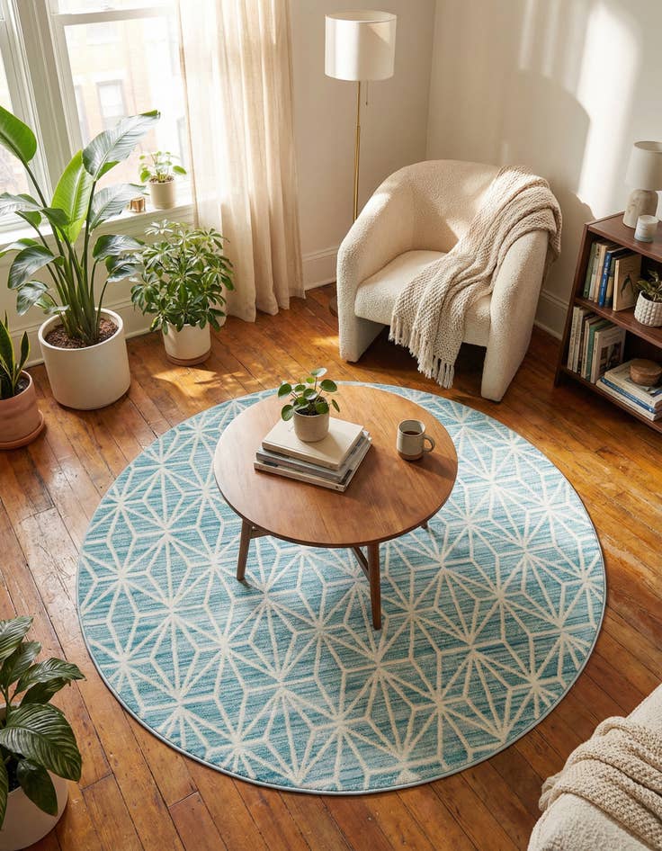 Detail image of Jill Zarin 5' 3 x 5' 3 Uptown Fifth Avenue Round Rug