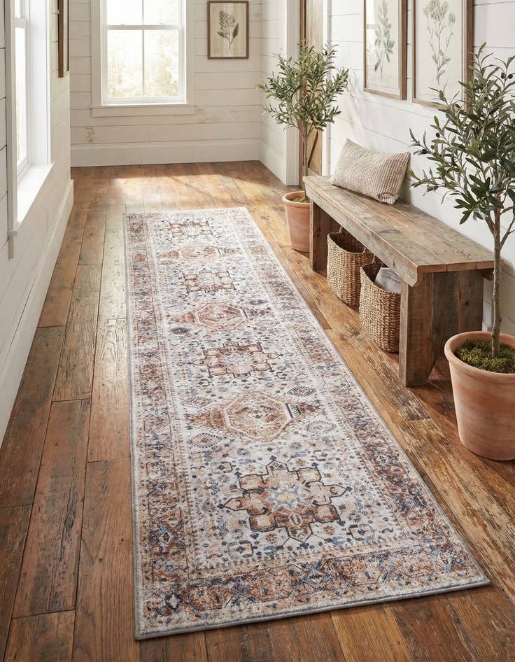 Detail image of 2' 7 x 10' Washable Yara Runner Rug