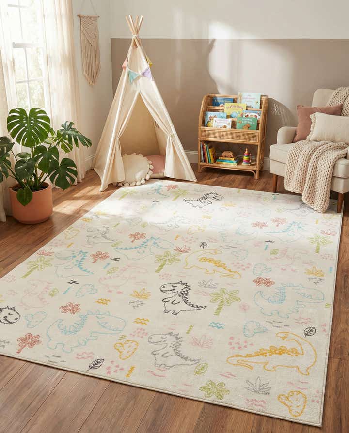 7' 10 x 10' Dinosaur Whimsy Kids Rug