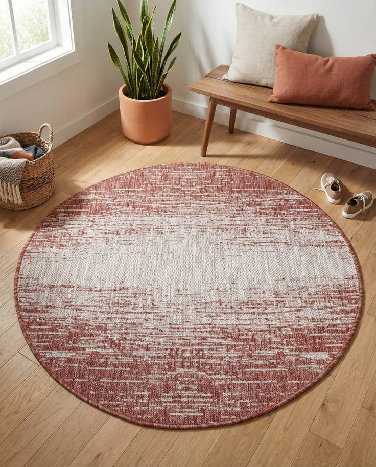 Detail image of 4' x 4' Easy-Clean Modern Indoor / Outdoor Round Rug