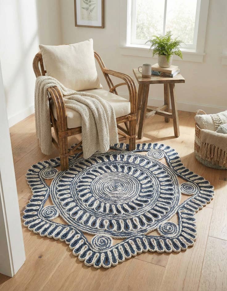 Detail image of 3' 1 x 3' 1 Handmade Braided Jute Round Rug