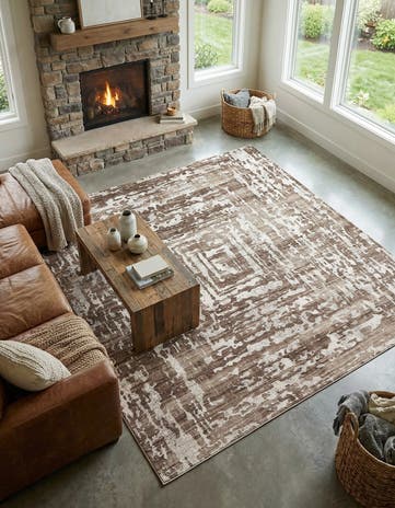Chocolate Brown Hermitage Square Rug