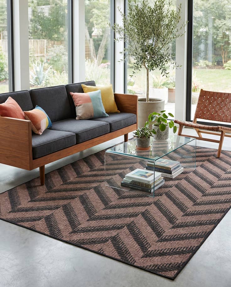 Detail image of 5' 3 x 8' Easy-Clean Modern Indoor / Outdoor Rug