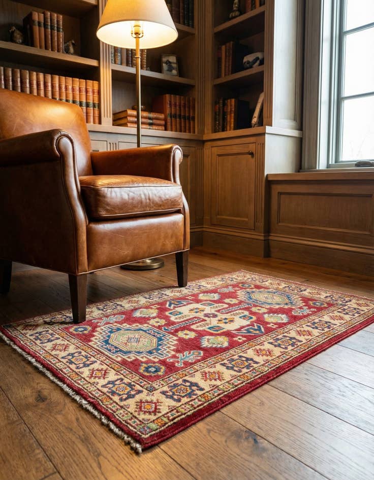 Detail image of 2' 8 x 4' Hand Knotted Kazak Rug