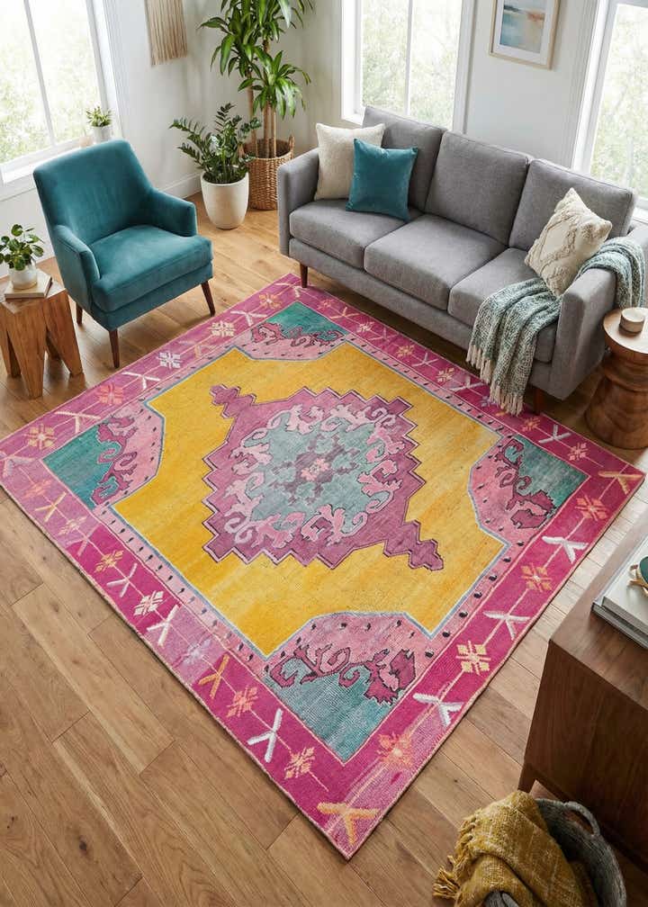 7' 6 x 7' 6 Washable Timeless Square Rug