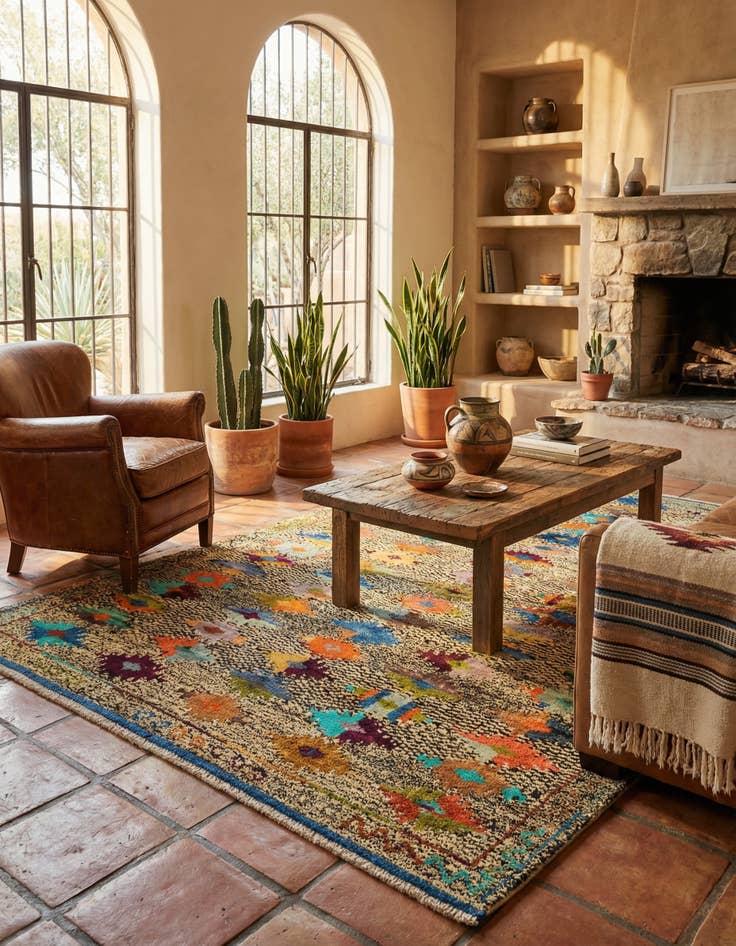 Detail image of 4' 4 x 6' 3 Hand Woven Balouch Wool Rug