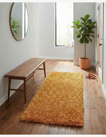2' 4 x 4' 8 Hand Knotted Solid Shag Runner Rug