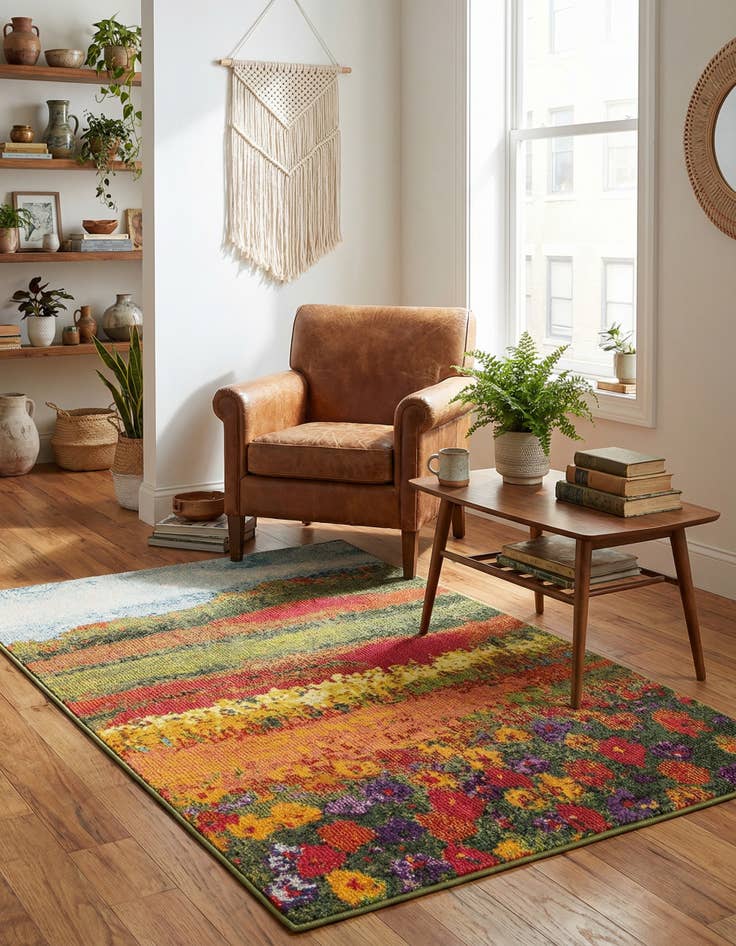 Detail image of 3' 3 x 5' 3 Washable Hyacinth Rug