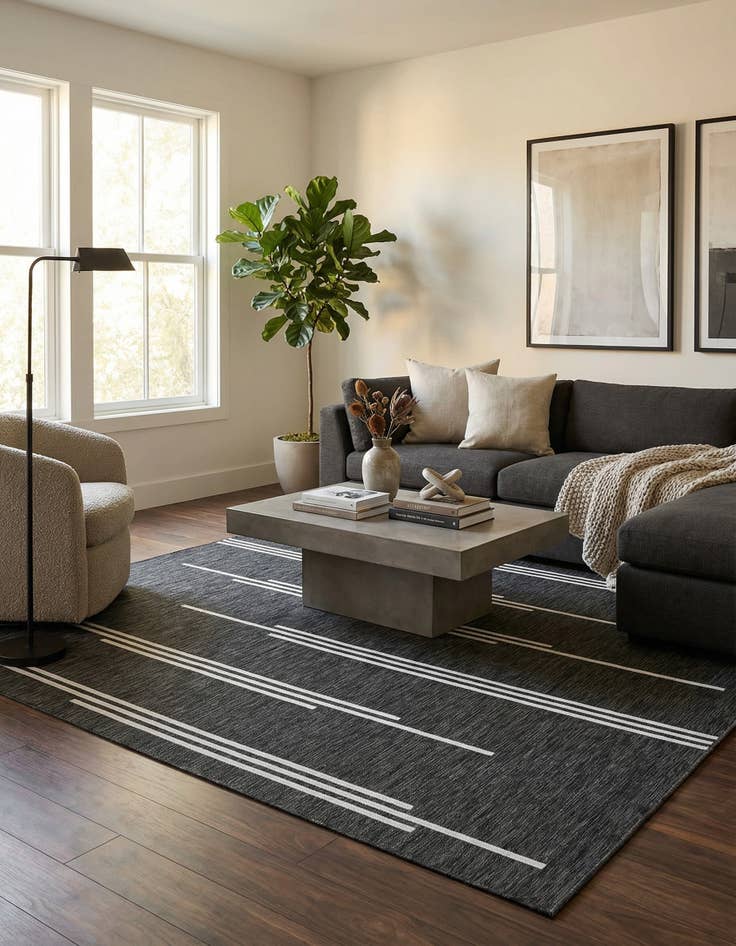 Detail image of 10' x 10' Washable Modern Indoor / Outdoor Square Rug