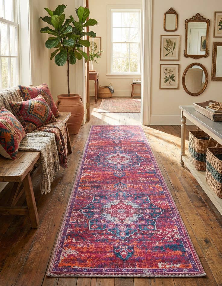 Detail image of  2' x 8'  Washable Francesca Runner Rug