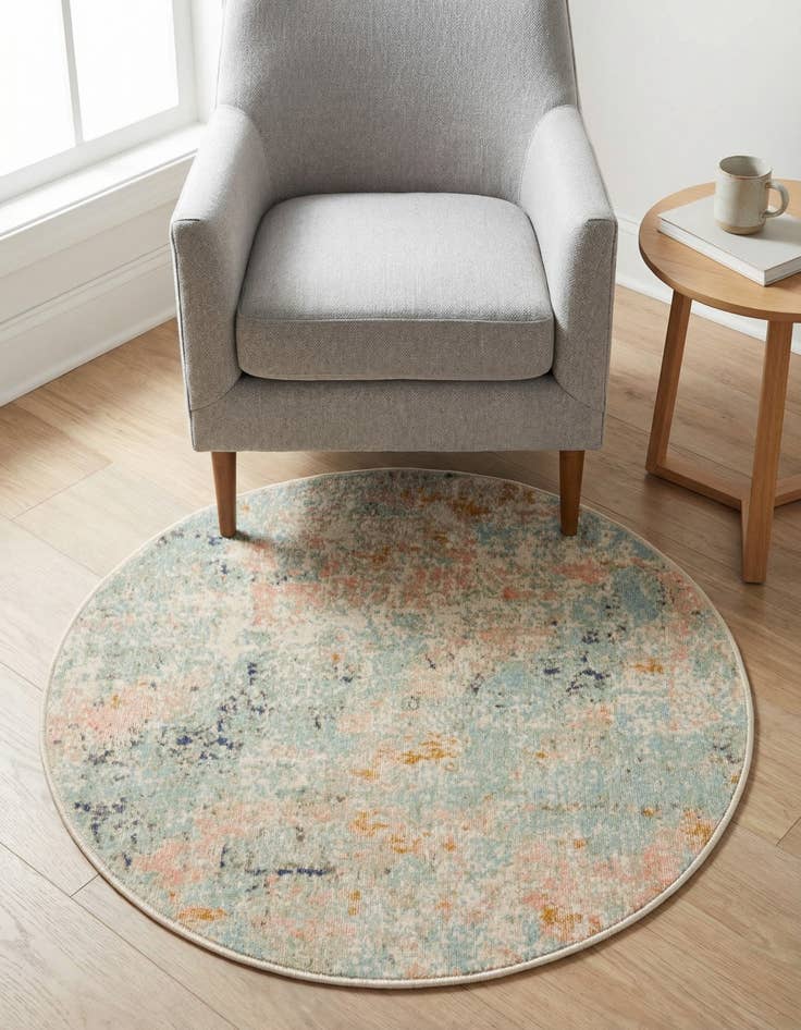 Detail image of 3' 3 x 3' 3 Lotus Round Rug