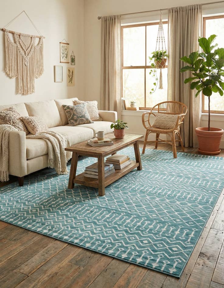 Detail image of 10' x 13' Kasbah Trellis Rug