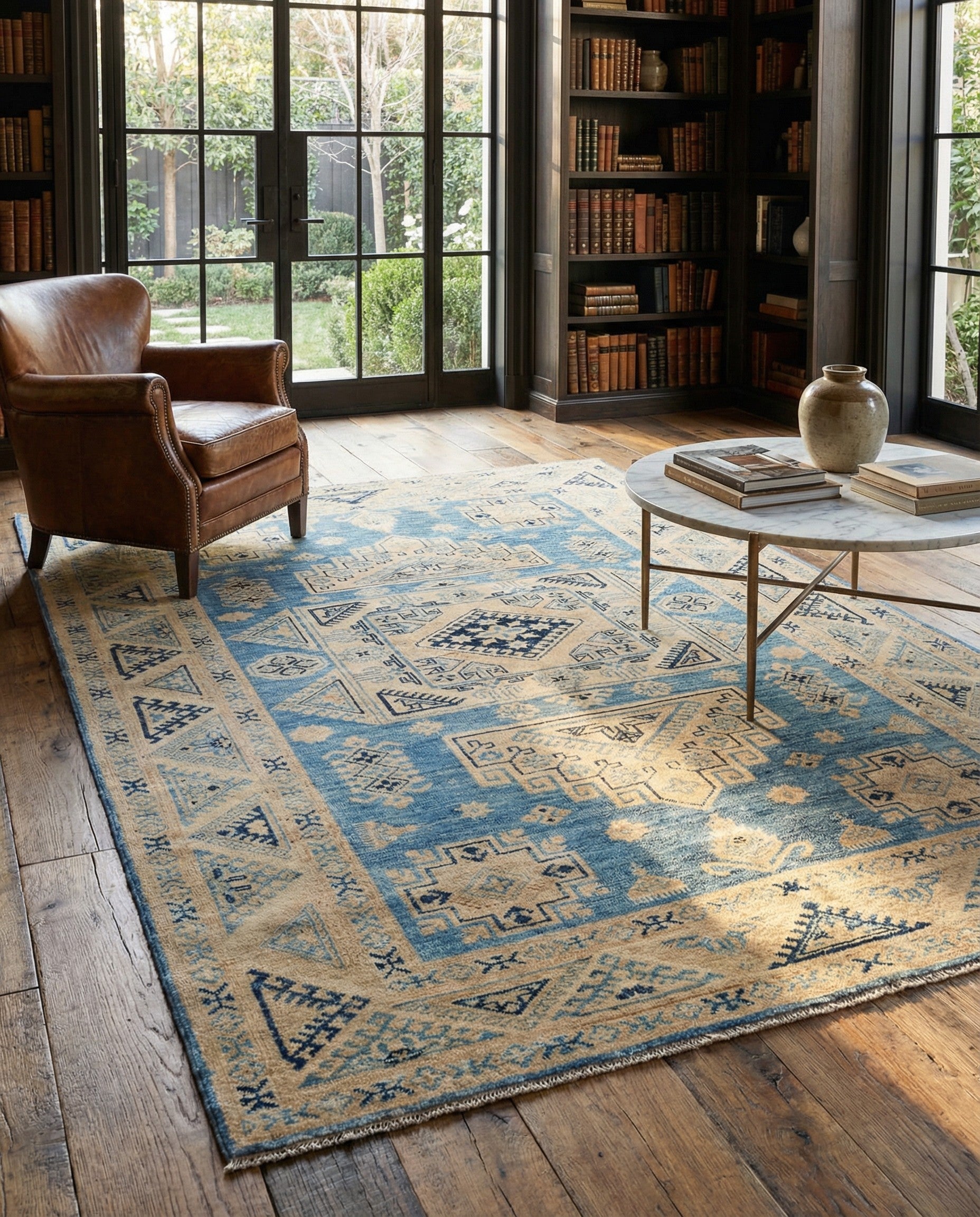 4' 10 x 6' 5 Hand Knotted Oushak Wool Rug