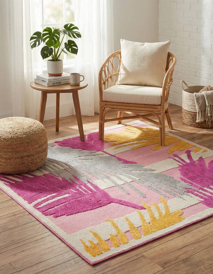 Detail image of 5' 3 x 5' 3  Washable Aruba Indoor / Outdoor Square Rug