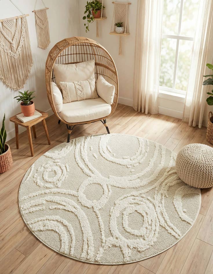 Detail image of 5' 3 x 5' 3 Boho Round Rug