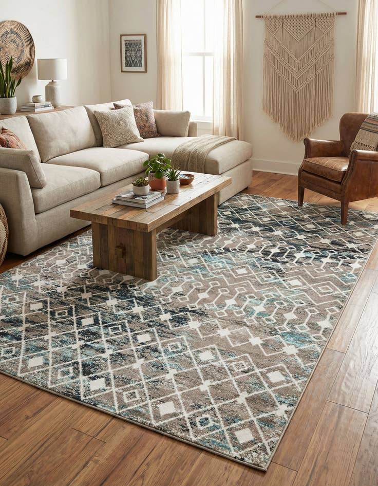 Detail image of 9' x 12' Moroccan Trellis Rug