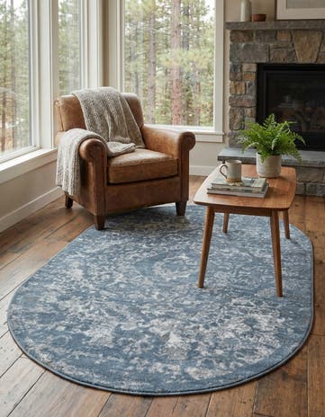 Blue Oregon Oval Rug