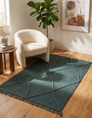 3' 5 x 4' 11 Hand Woven Kilim Modern Wool Rug