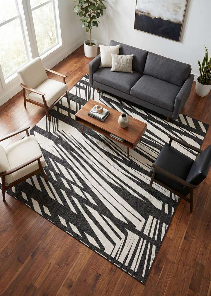 10' x 10' Easy-Clean Modern Indoor / Outdoor Square Rug