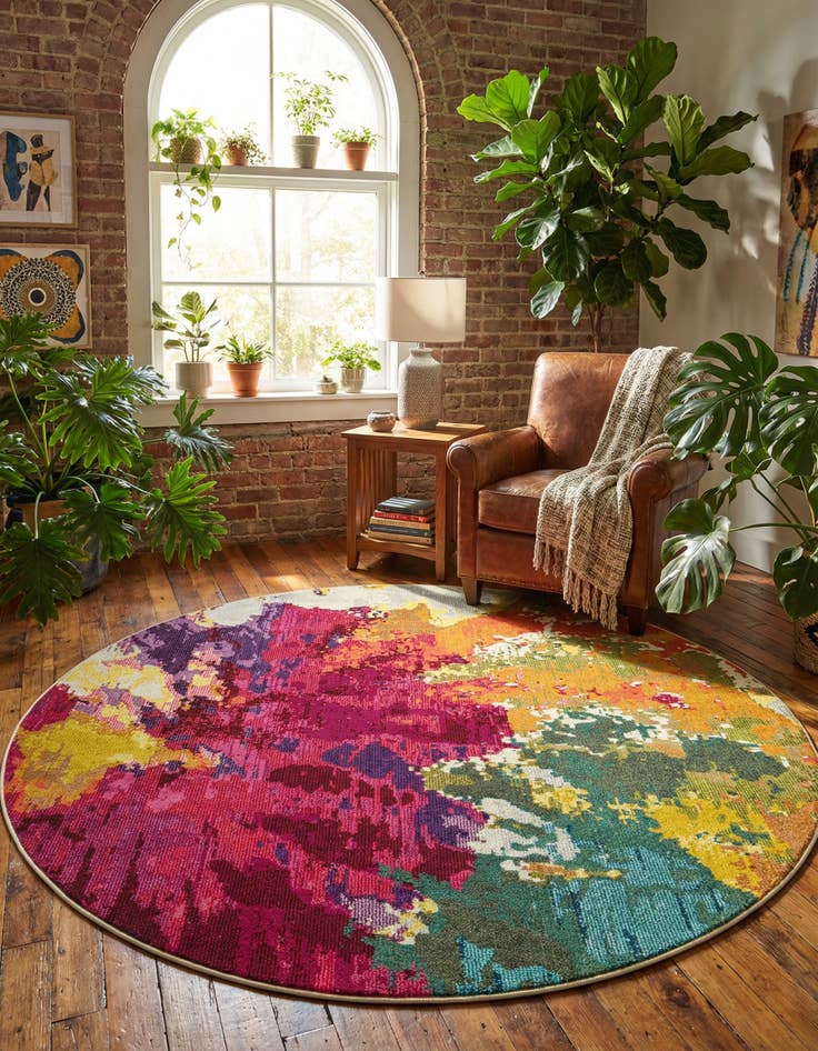 Detail image of 6' x 6' Washable Hyacinth Round Rug