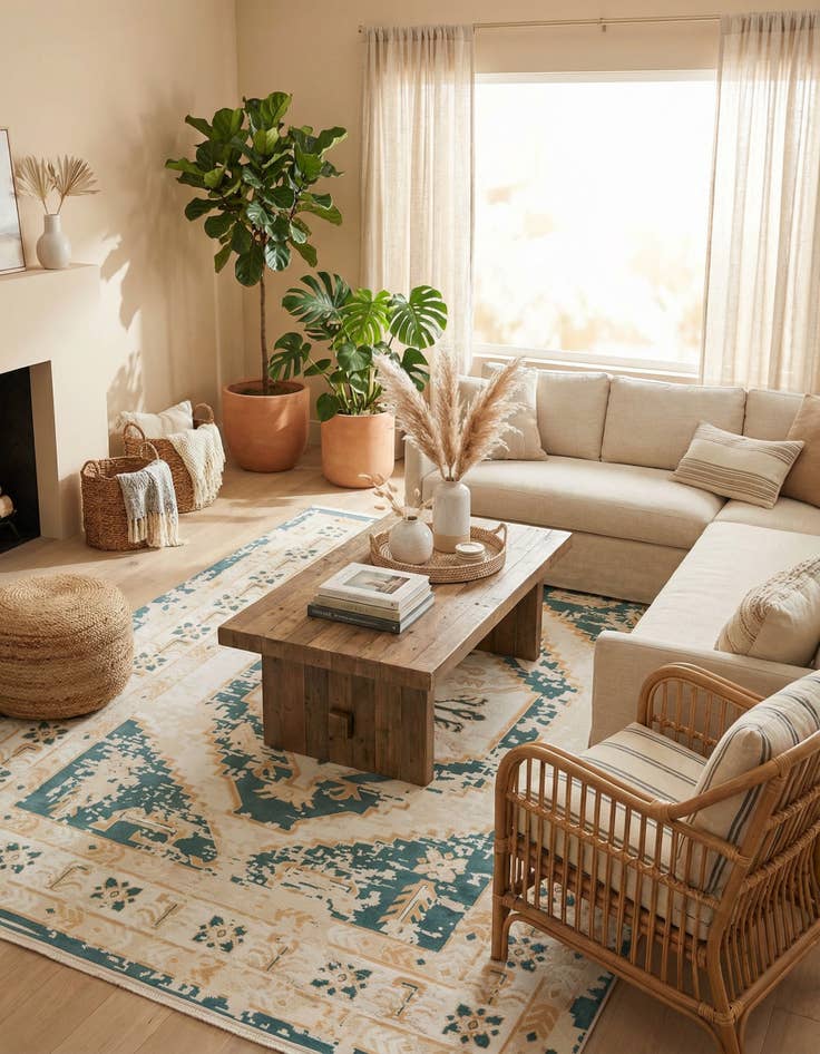 Detail image of 7' 10 x 10' Nain Design Rug